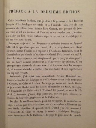 Voyageurs et écrivains français en Egypte. Tome I: Du début à la fin de la domination turque. Tome II: de la fin de la domination turque à l'inauguration du Canal de Suez (complete set)