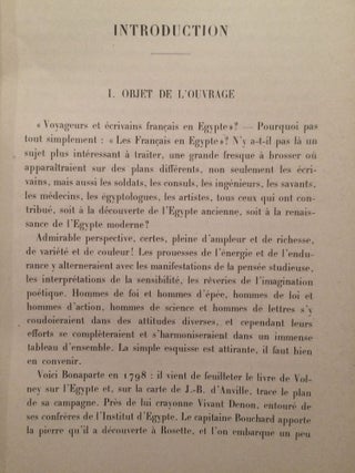 Voyageurs et écrivains français en Egypte. Tome I: Du début à la fin de la domination turque. Tome II: de la fin de la domination turque à l'inauguration du Canal de Suez (complete set)