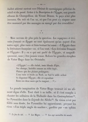 Voyageurs et écrivains français en Egypte. Tome I: Du début à la fin de la domination turque. Tome II: de la fin de la domination turque à l'inauguration du Canal de Suez (complete set)