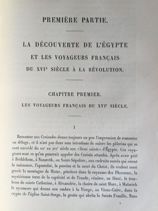 Voyageurs et écrivains français en Egypte. Tome I: Du début à la fin de la domination turque. Tome II: de la fin de la domination turque à l'inauguration du Canal de Suez (complete set)