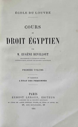 Cours de droit égyptien. Vol. I. Fasc. 1: L'état des personnes [all published][newline]M3209-02.jpeg
