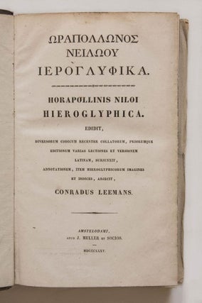 Horapollinis Niloi Hieroglyphica