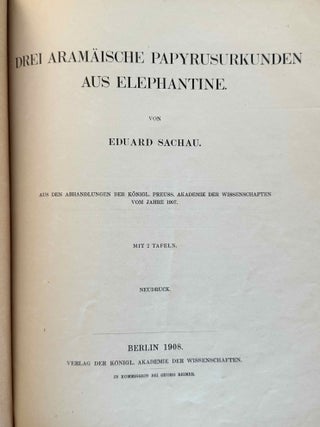 Drei aram&auml;ische Papyrusurkunden aus Elephantine