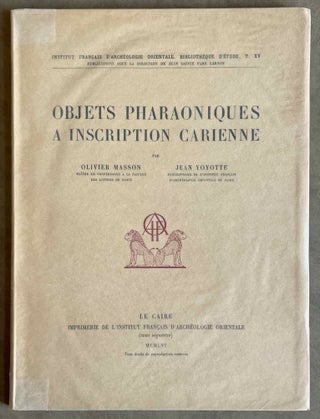 Item #M3254a Objets pharaoniques à inscriptions cariennes. MASSON Olivier - YOYOTTE Jean[newline]M3254a-00.jpeg