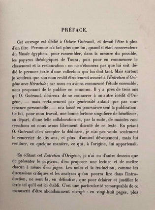 L'entretien d'Origène avec Héraclide et les évêques ses collègues sur le Père, le Fils et l'Ame, with: Le commentaire d'Origène sur Rom. III,5 - V,7, with: Extraits des livres I et II du Contre Celse d'Origène (3 volumes, complete set)