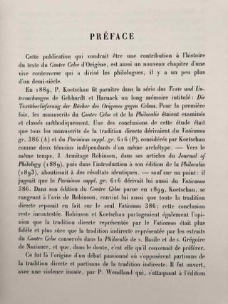 L'entretien d'Origène avec Héraclide et les évêques ses collègues sur le Père, le Fils et l'Ame, with: Le commentaire d'Origène sur Rom. III,5 - V,7, with: Extraits des livres I et II du Contre Celse d'Origène (3 volumes, complete set)