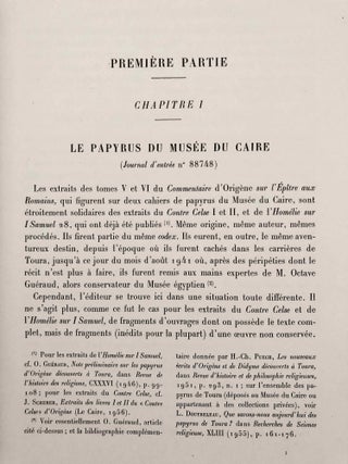 L'entretien d'Origène avec Héraclide et les évêques ses collègues sur le Père, le Fils et l'Ame, with: Le commentaire d'Origène sur Rom. III,5 - V,7, with: Extraits des livres I et II du Contre Celse d'Origène (3 volumes, complete set)