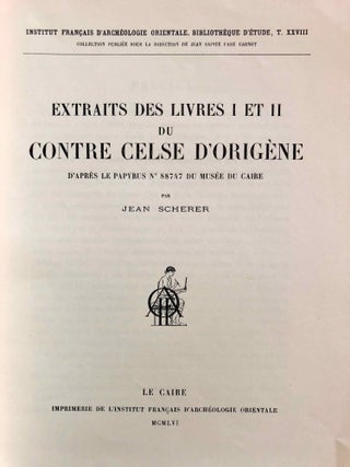 Extraits des livres I et II du Contre Celse d'Origène[newline]M3258-01.jpg