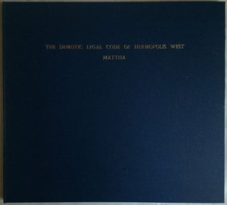 The Demotic Legal Code of Hermopolis West. Fasc. 1 & 2 (complete set)[newline]M3262-02.jpg