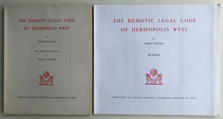 Item #M3262a The Demotic Legal Code of Hermopolis West. Fasc. 1 & 2 (complete set). MATTHA Girgis.[newline]M3262a.jpg