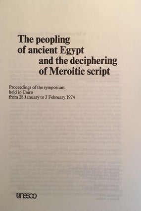The Peopling of Ancient Egypt and the Deciphering of Meroitic Script[newline]M3274a-01.jpg
