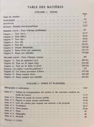 Ostraca démotiques du musée du Louvre. Tome I: Reçus. Vol. 1: Texte. Vol. II: Index et planches (complete set)[newline]M3284-03.jpg