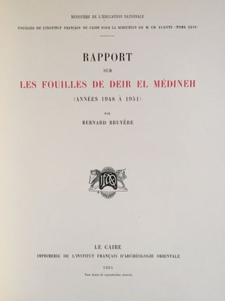 Rapport sur les fouilles de Deir el-Medineh (1948-1951)[newline]M3316-01.jpg