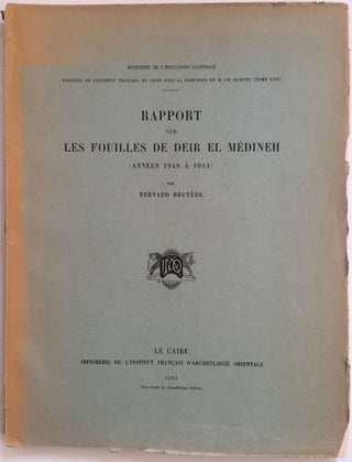 Item #M3316 Rapport sur les fouilles de Deir el-Medineh (1948-1951). BRUYERE Bernard[newline]M3316.jpg