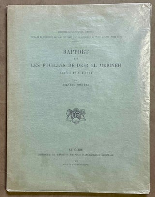 Item #M3316a Rapport sur les fouilles de Deir el-Medineh (1948-1951). BRUYERE Bernard