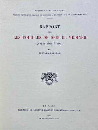Rapport sur les fouilles de Deir el-Medineh (1948-1951)[newline]M3316a-01.jpeg