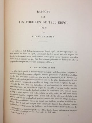 Rapports préliminaires. Tome I. 2e partie: Tell Edfou (1921-1922). Tome II. 3e partie: Tell Edfou (1923 et 1924). Tome VI. 4e partie: Tell Edfou (1928).[newline]M3317b-15.jpg