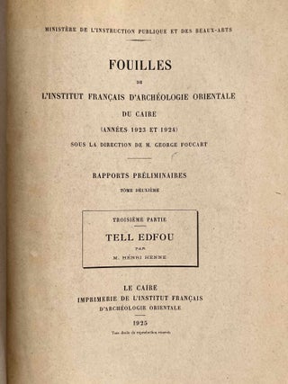Rapports préliminaires. Tome II. 3e partie: Tell Edfou (1923 et 1924)[newline]M3317d-02.jpeg