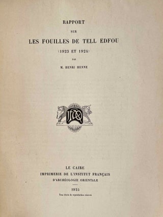 Rapports préliminaires. Tome II. 3e partie: Tell Edfou (1923 et 1924)[newline]M3317d-03.jpeg