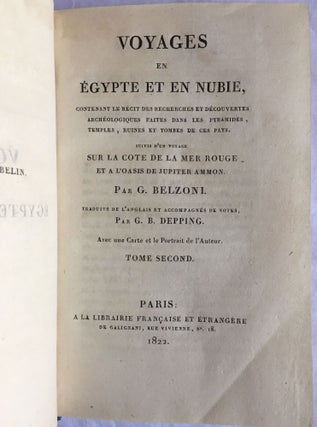 Voyages en Égypte et en Nubie. Tomes I & II (complete set)