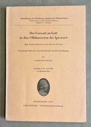 Item #M3331 Der Vorwurf an Gott in den "Mahnworten des Ipu-wer" (Pap. Leiden I 344...