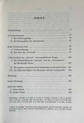 Der Vorwurf an Gott in den "Mahnworten des Ipu-wer" (Pap. Leiden I 344 recto, 11,11 - 13,8; 15,13 - 17,3). Zur geistigen Krise der ersten Zwischenzeit und ihrer Bewältigung.