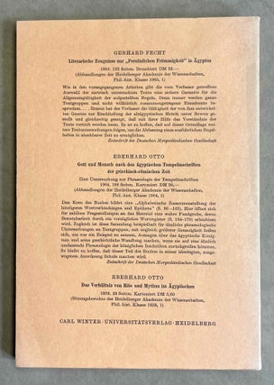 Der Vorwurf an Gott in den "Mahnworten des Ipu-wer" (Pap. Leiden I 344 recto, 11,11 - 13,8; 15,13 - 17,3). Zur geistigen Krise der ersten Zwischenzeit und ihrer Bewältigung.