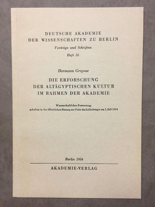 Item #M3332 Die Erforschung der altägyptischen Kultur in Rahmen der Akademie. Wissenschaftlicher...
