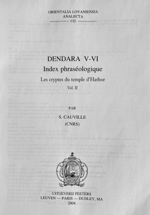 Dendara V-VI: Les cryptes du temple d'Hathor. Vol. I: Traduction. Vol. II: Index phraséologique (complete set)[newline]M3342a-06.jpeg