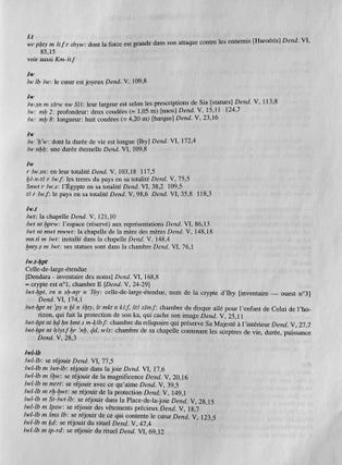 Dendara V-VI: Les cryptes du temple d'Hathor. Vol. I: Traduction. Vol. II: Index phraséologique (complete set)[newline]M3342a-07.jpeg