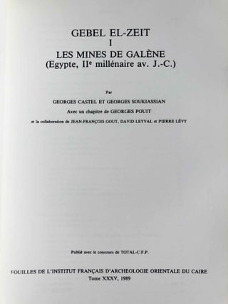 Gebel el-Zeit. Tome I: Les mines de galène. Egypte, IIe millénaire av. J.-C.[newline]M3345-01.jpg