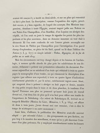 Tombes thébaines. Fasc. 3: Nécropole de Dirâ abû'n-Naga: Le tombeau d'Amonmos (1e et 4e parties, all published): 1e partie (texte)