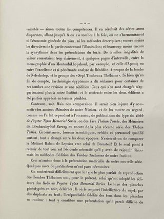 Tombes thébaines. Fasc. 3: Nécropole de Dirâ abû'n-Naga: Le tombeau d'Amonmos (1e et 4e parties, all published): 1e partie (texte)