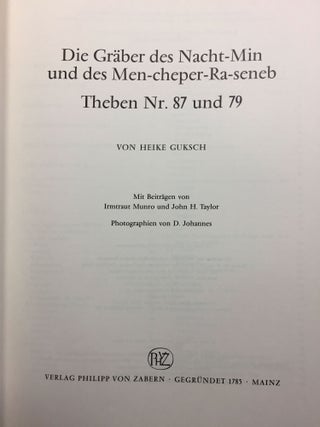Die Gräber des Nacht-Min und des Men-Cheper-Ra-Seneb. Theben Nr. 87 und 79.[newline]M3371-02.jpg