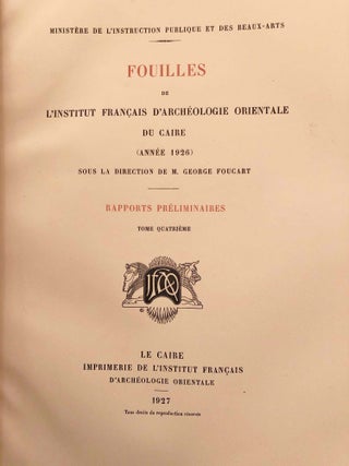 Rapports préliminaires. Tome III. 1e partie: Médamoud (1925). Fouilles. Tome IV. 1e partie: Médamoud (1926). Fouilles.[newline]M3378a-16.jpg