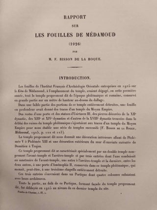 Rapports préliminaires. Tome III. 1e partie: Médamoud (1925). Fouilles. Tome IV. 1e partie: Médamoud (1926). Fouilles.[newline]M3378a-18.jpg