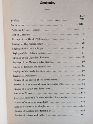 The laughable stories collected by Mâr Gregory John Bar-Hebraeus, Maphrian of the East from A.D. 1264 to 1286. The syriac text edited with an English translation