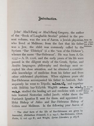 The laughable stories collected by Mâr Gregory John Bar-Hebraeus, Maphrian of the East from A.D. 1264 to 1286. The syriac text edited with an English translation[newline]M3379-04.jpg