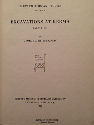 Excavations at Kerma. Parts I-III & IV-V & VI (complete set)[newline]M3408-01.jpg