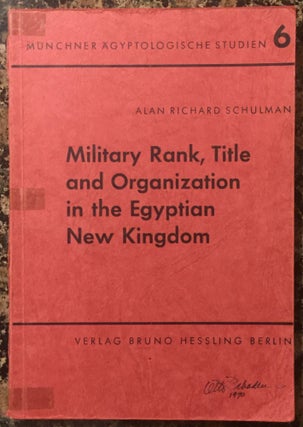 Item #M3419 Military rank, title und organization in the Egyptian New Kingdom. SCHULMAN Alan Richard[newline]M3419.jpg