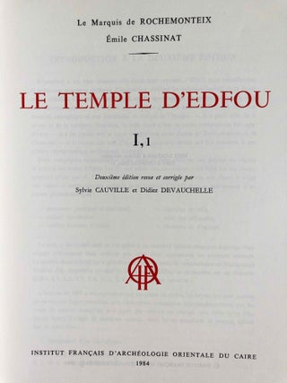 Le temple d'Edfou. Tome I (fasc. 1,2,3,4, complete) & Tome II (fasc. 1 & 2, complete)[newline]M3424b-01.jpg