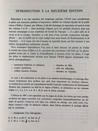 Le temple d'Edfou. Tome I (fasc. 1,2,3,4, complete) & Tome II (fasc. 1 & 2, complete)
