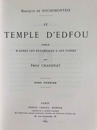 Le temple d'Edfou. Tome I (fasc. 1,2,3,4, complete) & Tome II (fasc. 1 & 2, complete)[newline]M3424b-05.jpg
