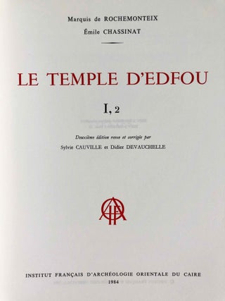 Le temple d'Edfou. Tome I (fasc. 1,2,3,4, complete) & Tome II (fasc. 1 & 2, complete)[newline]M3424b-15.jpg