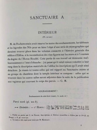 Le temple d'Edfou. Tome I (fasc. 1,2,3,4, complete) & Tome II (fasc. 1 & 2, complete)