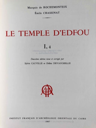 Le temple d'Edfou. Tome I (fasc. 1,2,3,4, complete) & Tome II (fasc. 1 & 2, complete)[newline]M3424b-20.jpg