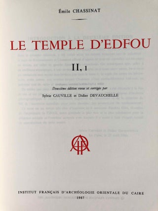 Le temple d'Edfou. Tome I (fasc. 1,2,3,4, complete) & Tome II (fasc. 1 & 2, complete)[newline]M3424b-23.jpg