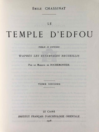 Le temple d'Edfou. Tome I (fasc. 1,2,3,4, complete) & Tome II (fasc. 1 & 2, complete)[newline]M3424b-25.jpg