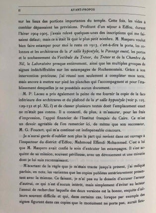 Le temple d'Edfou. Tome I (fasc. 1,2,3,4, complete) & Tome II (fasc. 1 & 2, complete)
