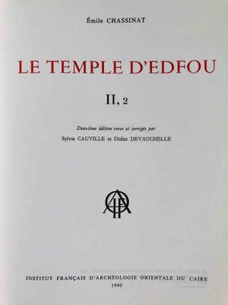 Le temple d'Edfou. Tome I (fasc. 1,2,3,4, complete) & Tome II (fasc. 1 & 2, complete)[newline]M3424b-31.jpg